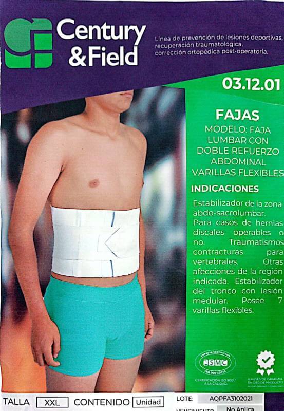 Faja lumbar neopreno con varillas