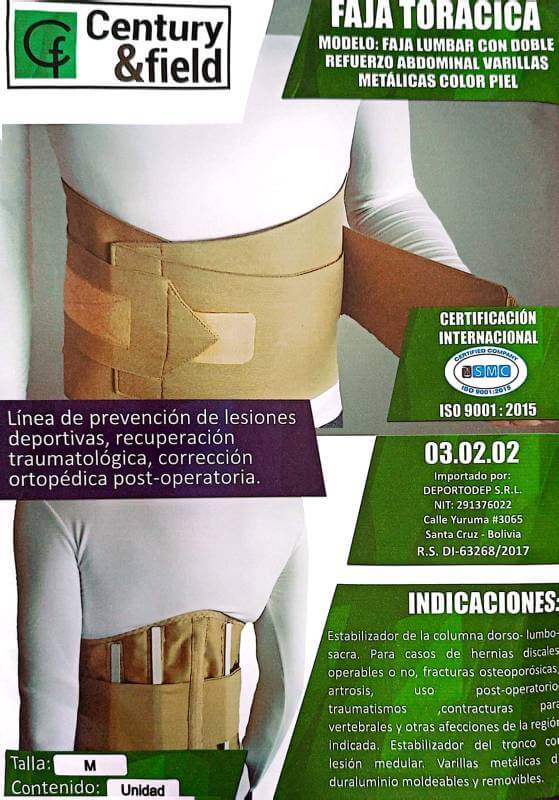 FAJA LUMBAR CON DOBLE REFUERZO ABDOMINAL VARILLAS METÁLICAS COLOR PIEL –  Distribuidora San Lucas